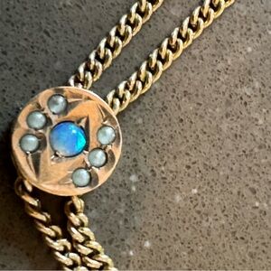 Antique Estate Goldfilled Opal Slider Chain